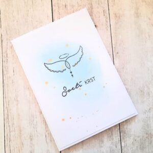 sveti krst čestitka elegantna vabilo fant modro krila