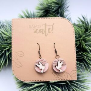 Darilo za birmo - Leseni uhani, golob