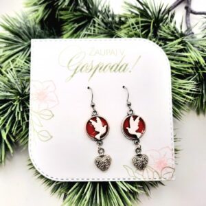 Darilo za birmo - Leseni uhani, golob