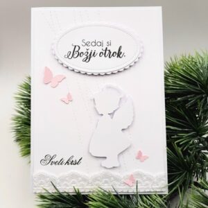 čestitka sveti krst ročno delo unikat