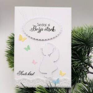 čestitka sveti krst ročno delo unikat