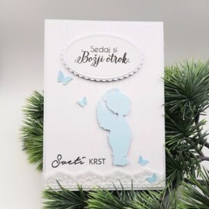 čestitka sveti krst ročno delo unikat