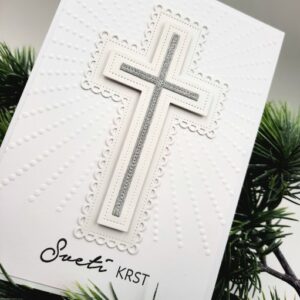 čestitka sveti krst ročno delo unikat