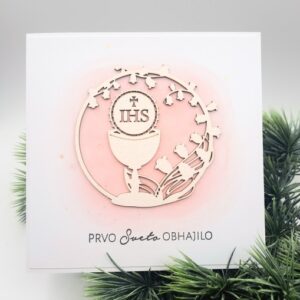 za sveto obhajilo čestitka ročno delo unikat