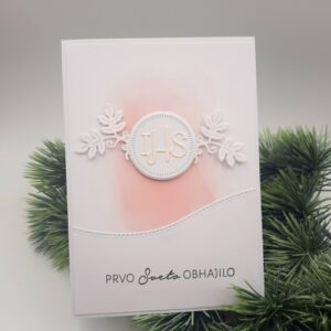 za sveto obhajilo čestitka ročno delo unikat