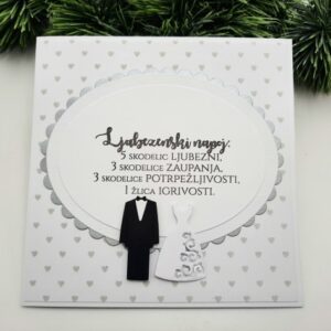 poročna voščilnica ročno delo unikat najlepša čestitka za poroko