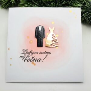 poročna voščilnica ročno delo unikat najlepša čestitka za poroko